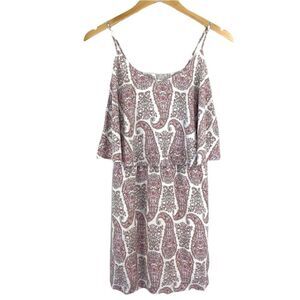 Old Navy pink paisley ruffle boho sun dress medium petite